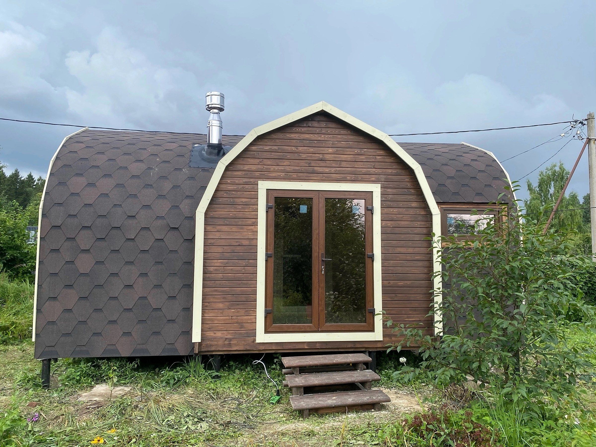 Викинг 6×3. Печь «Термофор Саяны» с каминным стеклом